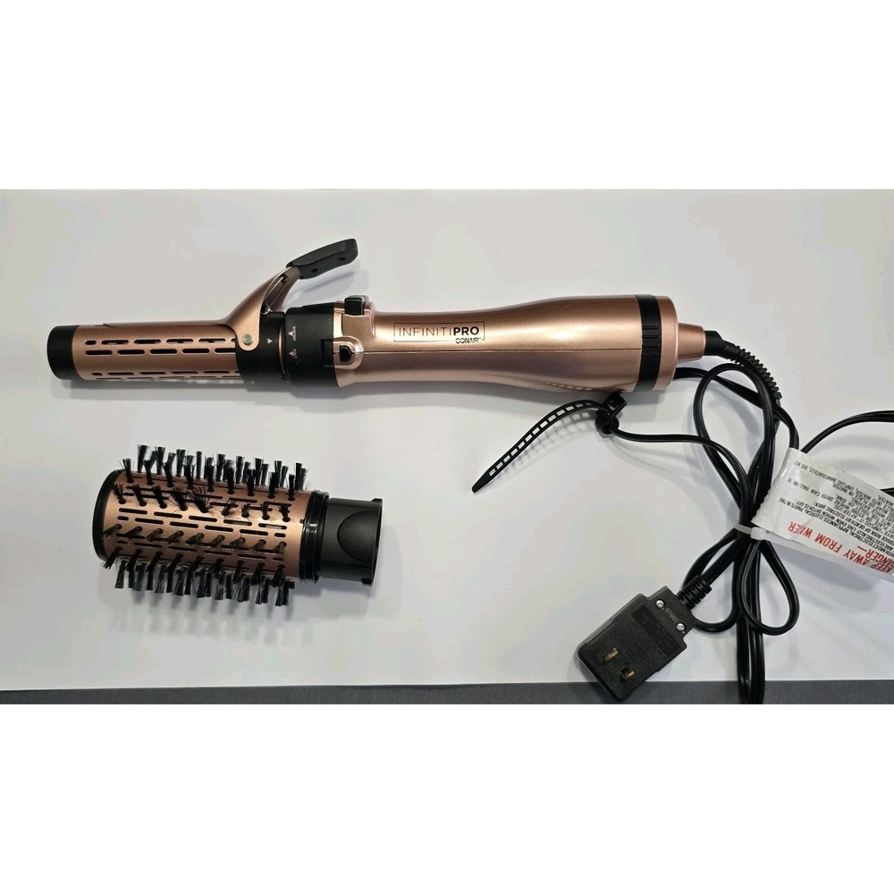 Conair Infiniti Pro Curling Iron With Curling Brush Attachment Bronze Color - Picture 3 of 4